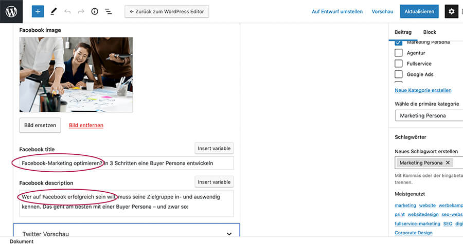 SEO-Optimierung: Social Media Darstellung
