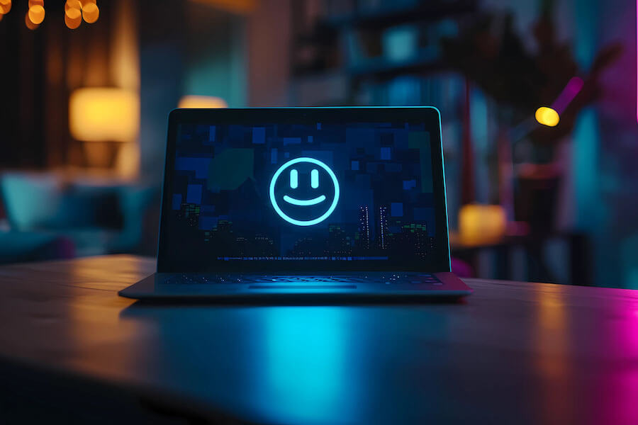 BFSG Laptop mit Smiley