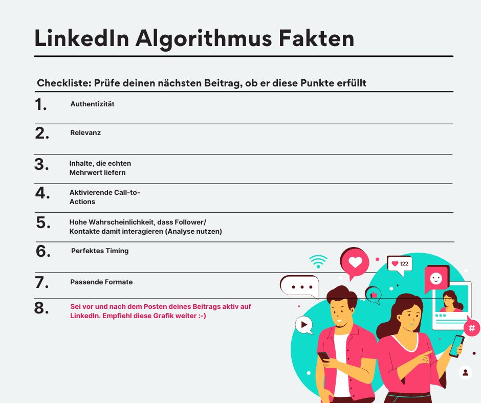 LinkedIn Algorithmus 2025: Checkliste Beitragskritieren